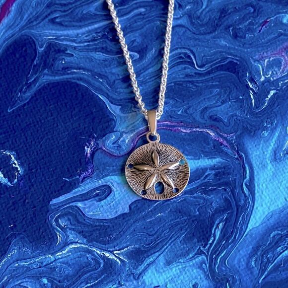 Sand Dollar Pendant 925 Sterling Silver - Picture 1 of 6